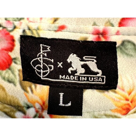 Seamus X Alial Fital Floral Print Shirt Short‎ Sleeve Button Up Casual Menswear - Picture 9 of 9